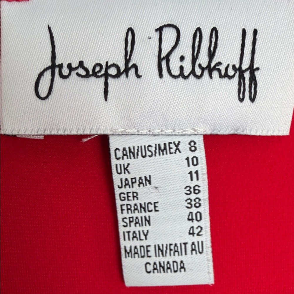 Joseph Ribkoff Red V-Neck Short Sleeve Tunic with Button Detail - Picture 2 of 2